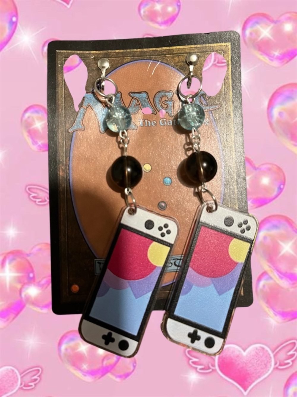 Gamer girl clip on earrings